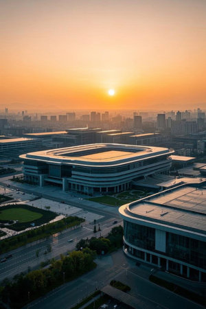 Olympic Sports Center Sunset Panoramaの素材