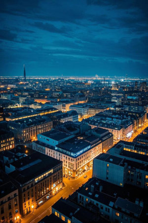 City night view overlooking the panoramic viewの素材