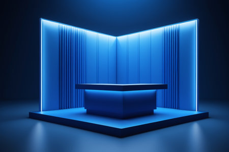 Blue Modern Style Display Stand Sceneの素材