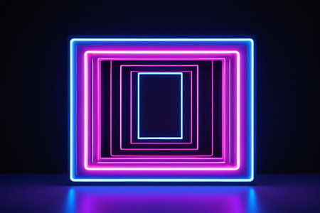 Neon light square three dimensional patternの素材