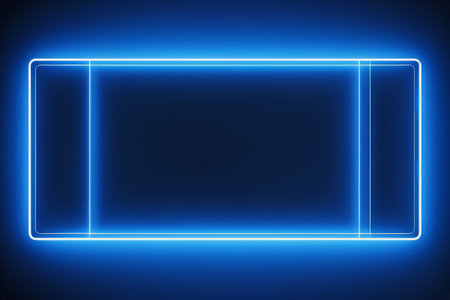 Blue light up rectangular border backgroundの素材
