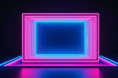 Neon light rectangular display standの素材