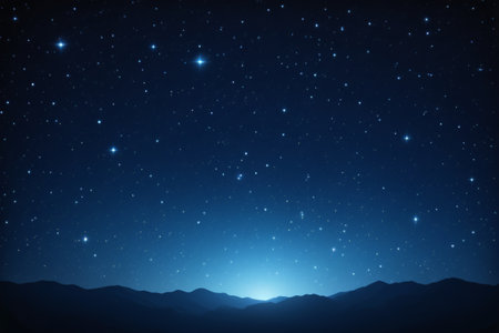 Mountains and starry skyの素材