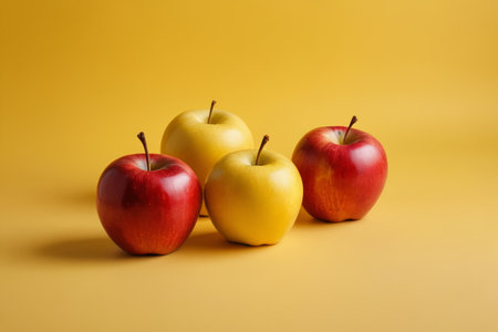 Red and yellow apple staged still lifeの素材