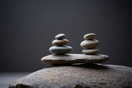 Balanced image of stacked stonesの素材