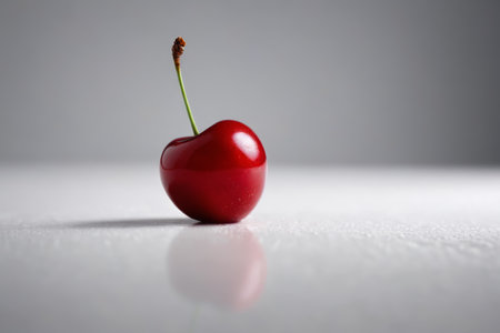 Close up of red cherryの素材