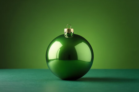 Close up of green Christmas decoration ballsの素材