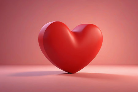 Red heart shaped three dimensional patternの素材