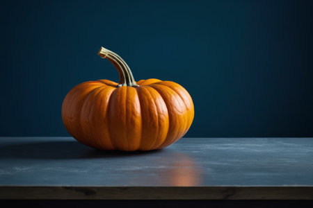 Orange pumpkin still life on the tableの素材
