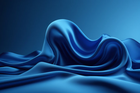 Blue wavy liquid abstract backgroundの素材