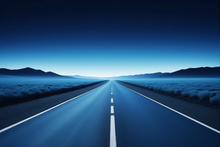 Empty roads and skyline sceneryの素材