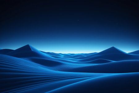 Blue abstract wave landscape backgroundの素材