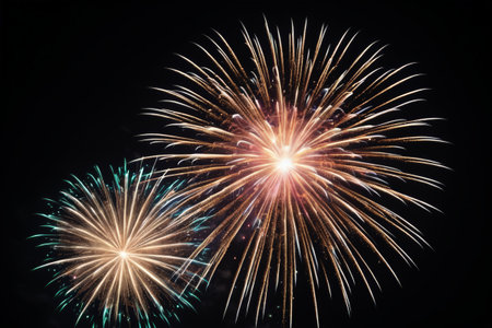 Brilliant fireworks in the night skyの素材