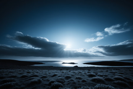 Sunrise natural scenery by the seaの素材