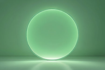 Green background light up round materialの素材