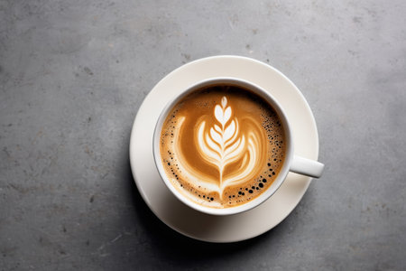 Beautiful latte art in a coffee cupの素材