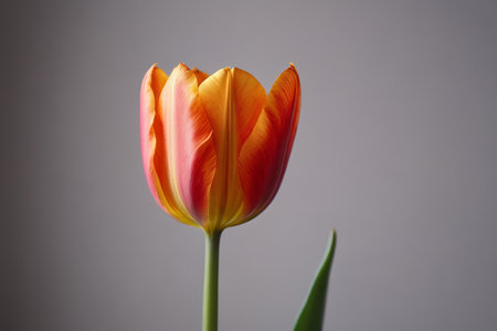 Close up of orange red tulipsの素材