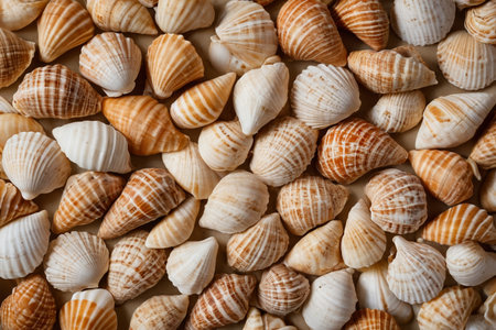 Close up of various shell arrangementsの素材