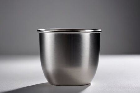 Close up still life material of stainless steel cupの素材