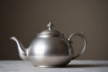 Close up of a metal teapotの素材