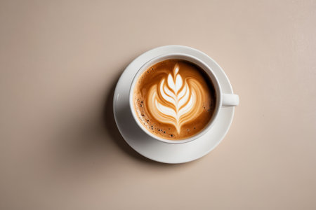 Lava coffee in a white cup and saucerの素材