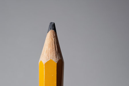 Close up of the tip of a yellow pencilの素材