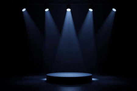 Circular stage in the spotlightの素材