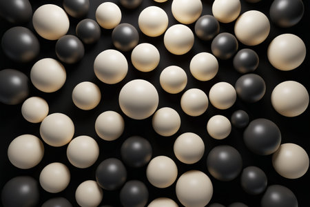 Black and white sphere abstract background patternの素材
