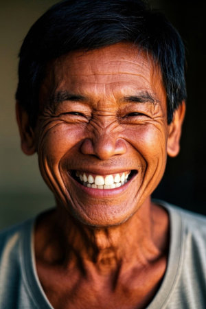 Portrait of happy smiling elderly manの素材