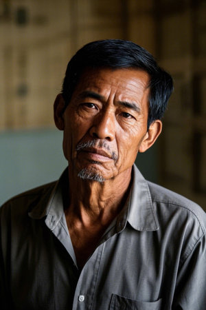 Portrait of an Aged Asian Manの素材