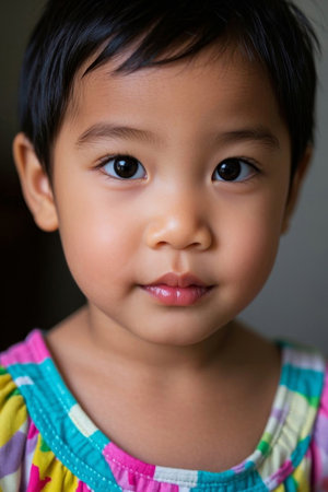 Cute little girl with sweet smileの素材