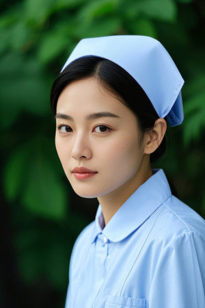 Young woman in nurse's uniformの素材