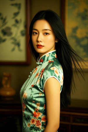Cheongsam Beauty Retro Photo Gentle Eleganceの素材