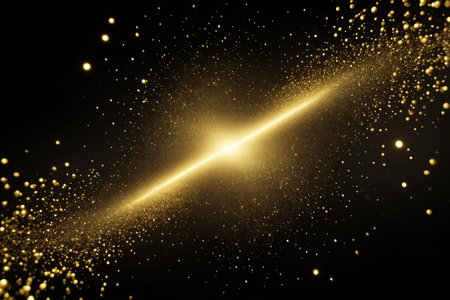 Gold Luminous Particles Abstract Backgroundの素材