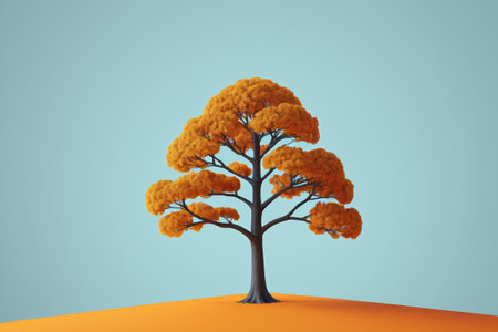 Orange trees under a blue skyの素材