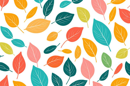 Colorful leaf pattern backgroundの素材