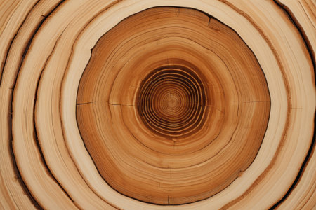 Close up of wood cross section textureの素材