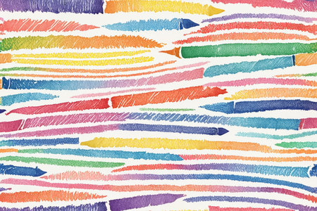 Colored crayon brushstroke art backgroundの素材