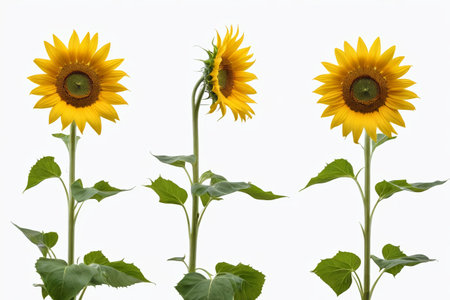 Close up of three sunflowersの素材