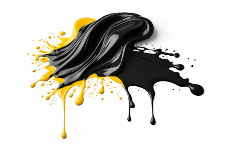 Black and yellow two tone paint splatter materialの素材