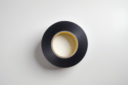 Black tape roll on white backgroundの素材