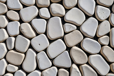 Close up of white pebble textureの素材