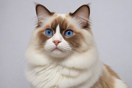 Close up of the Blue Eyed Ragdoll Catの素材