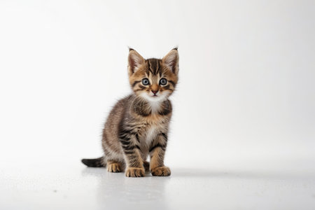 Cute kitten sitting close upの素材