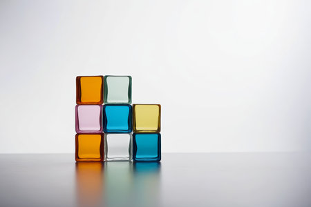 Stacked Still Life with Colored Cubesの素材