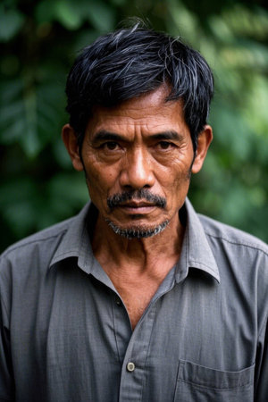 Portrait of an older Asian manの素材