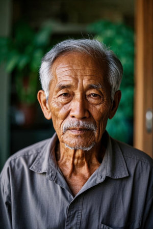 Portrait of a kindly elderly manの素材