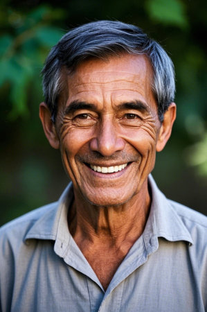 Portrait of a kindly and happy elderly manの素材