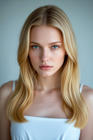 Portrait Photography of Blonde Beautyの素材