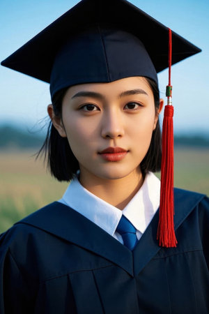 Graduates' photos are youthful and beautifulの素材